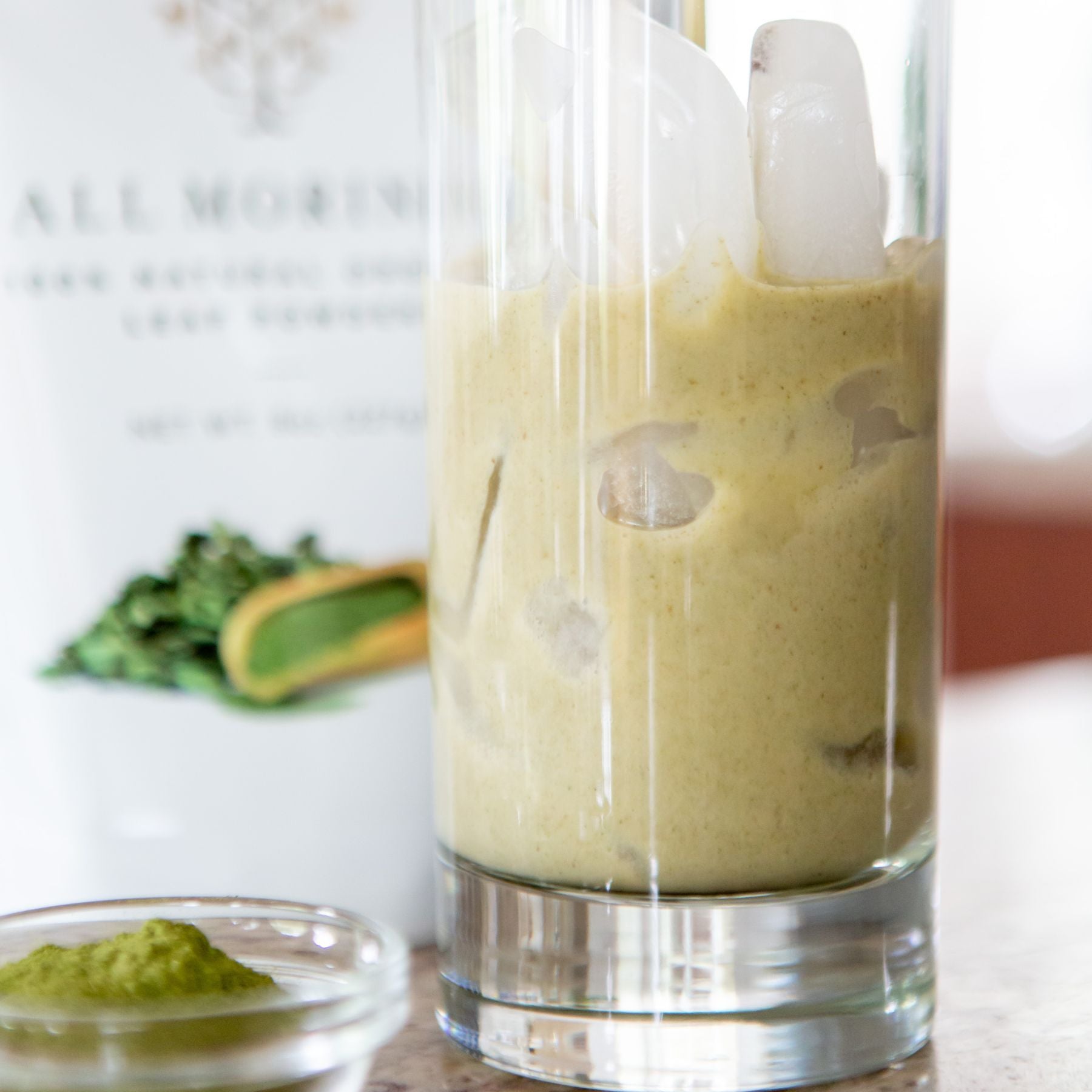 Healthy vegan recipes Iced Matcha-Moringa Latte Recipe