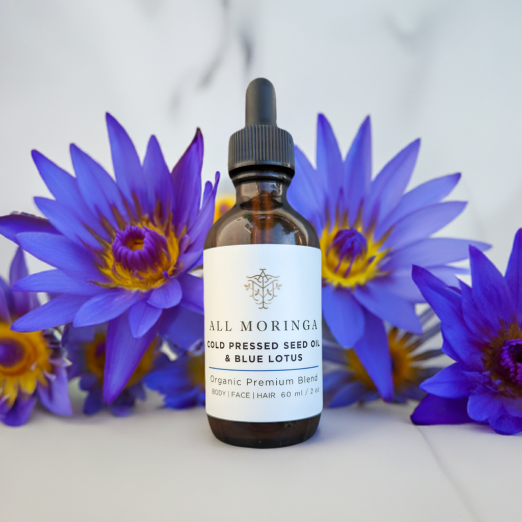 Sacred Moringa & Blue Lotus Ritual Oil – Organic, Cold-Pressed Nourishment for Skin & Soul