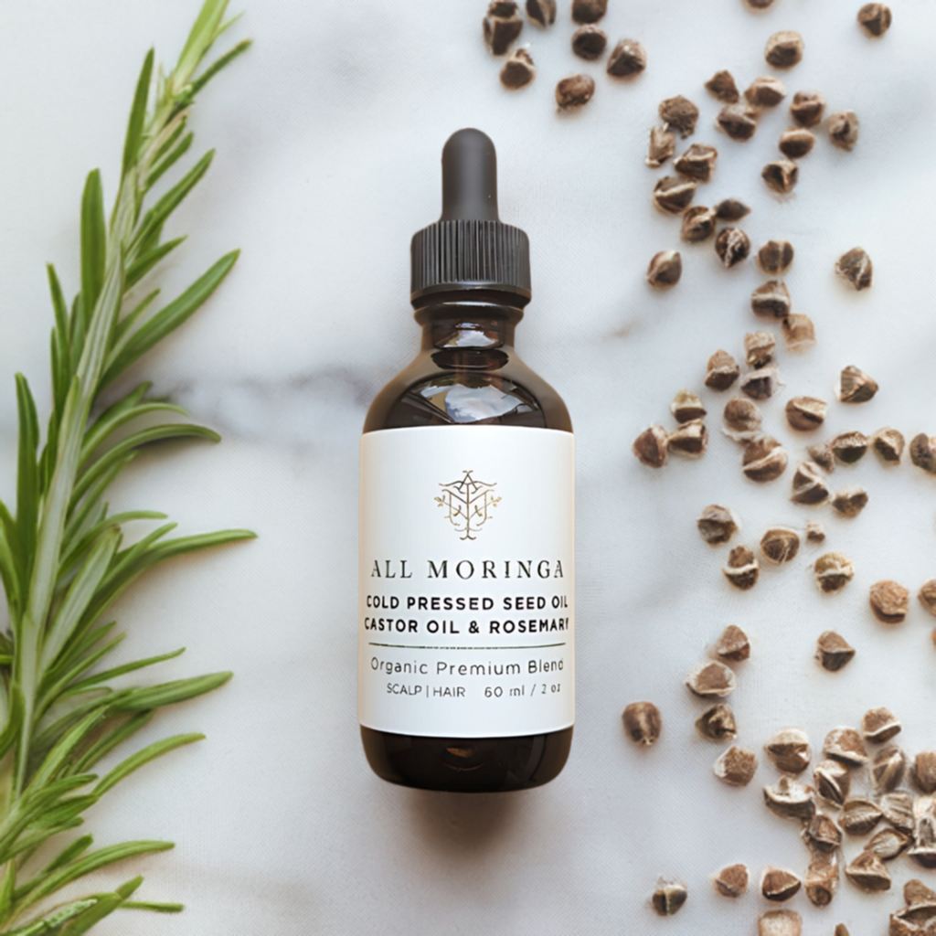Organic Hair Treatment With Moringa Seed Oil, Castor Oil, Rosemary