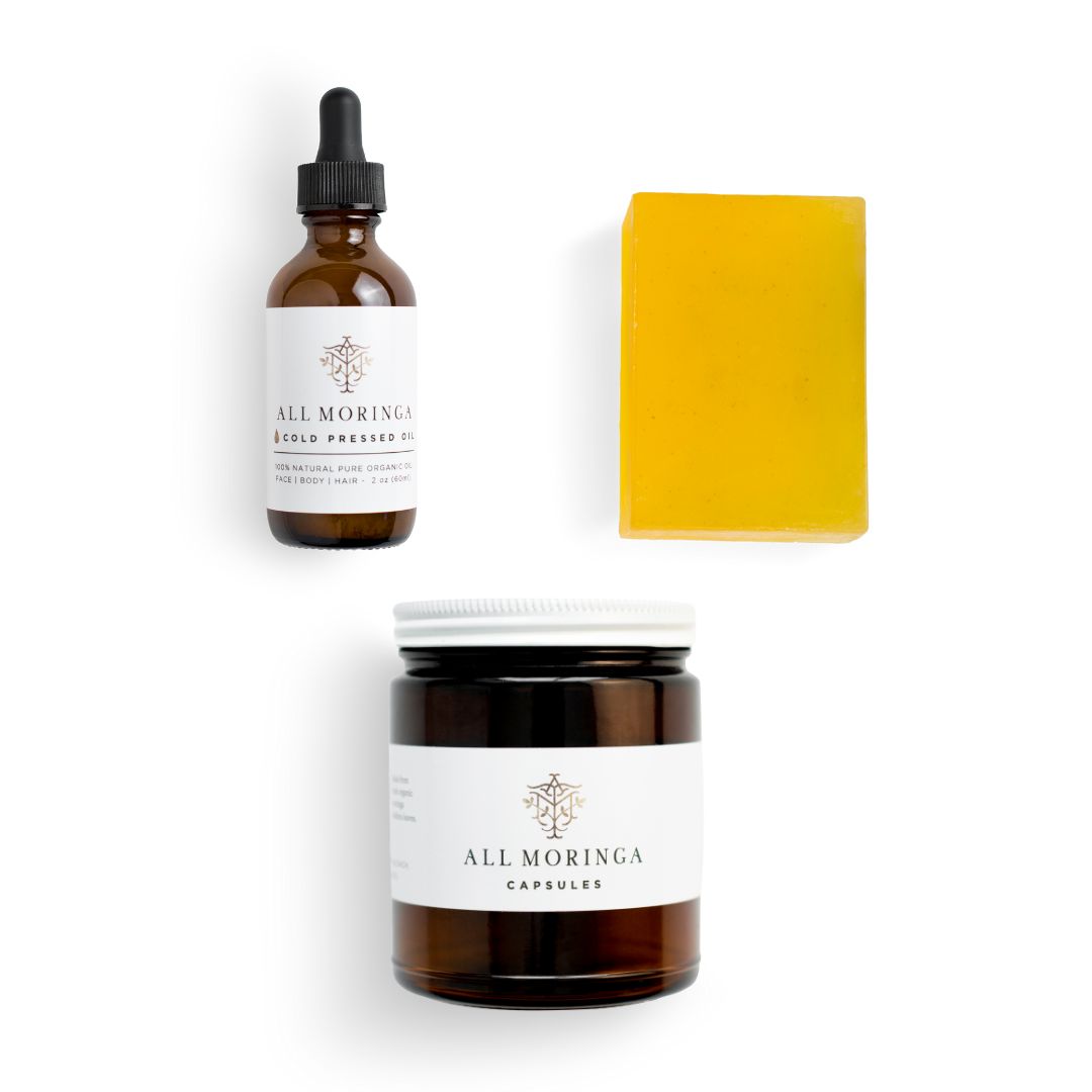 Moringa Skin, Hair, & Beard Care Kit: Nourish and Support with Natural Ingredients