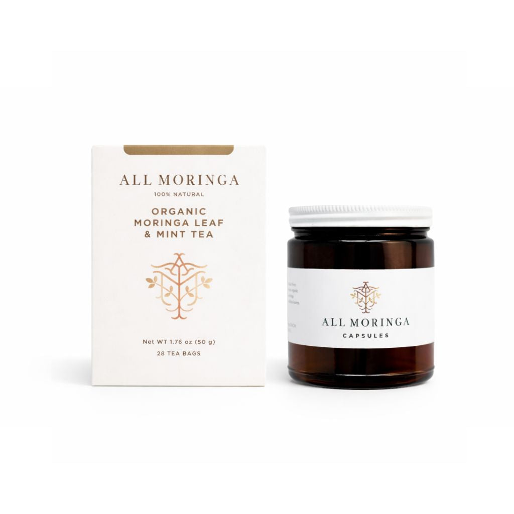 Organic Moringa Tea + Powder or Capsules Daily Duo