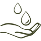 Open hand with moisturizing drops