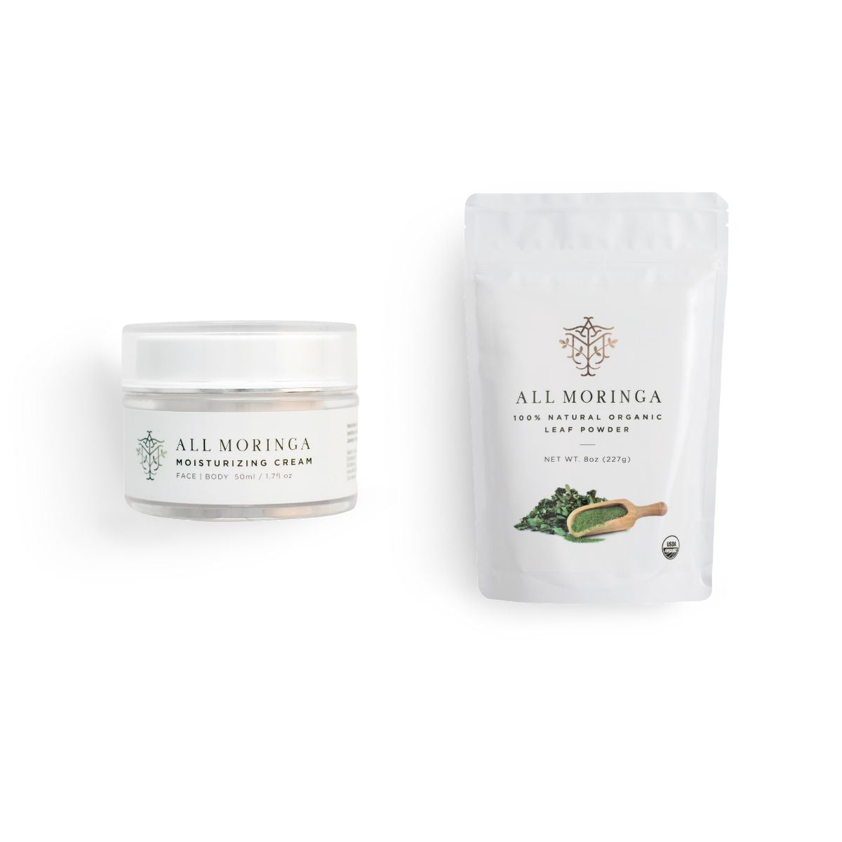 Skincare supplements Moringa Face Cream + Moringa leaf Capsules/Powder