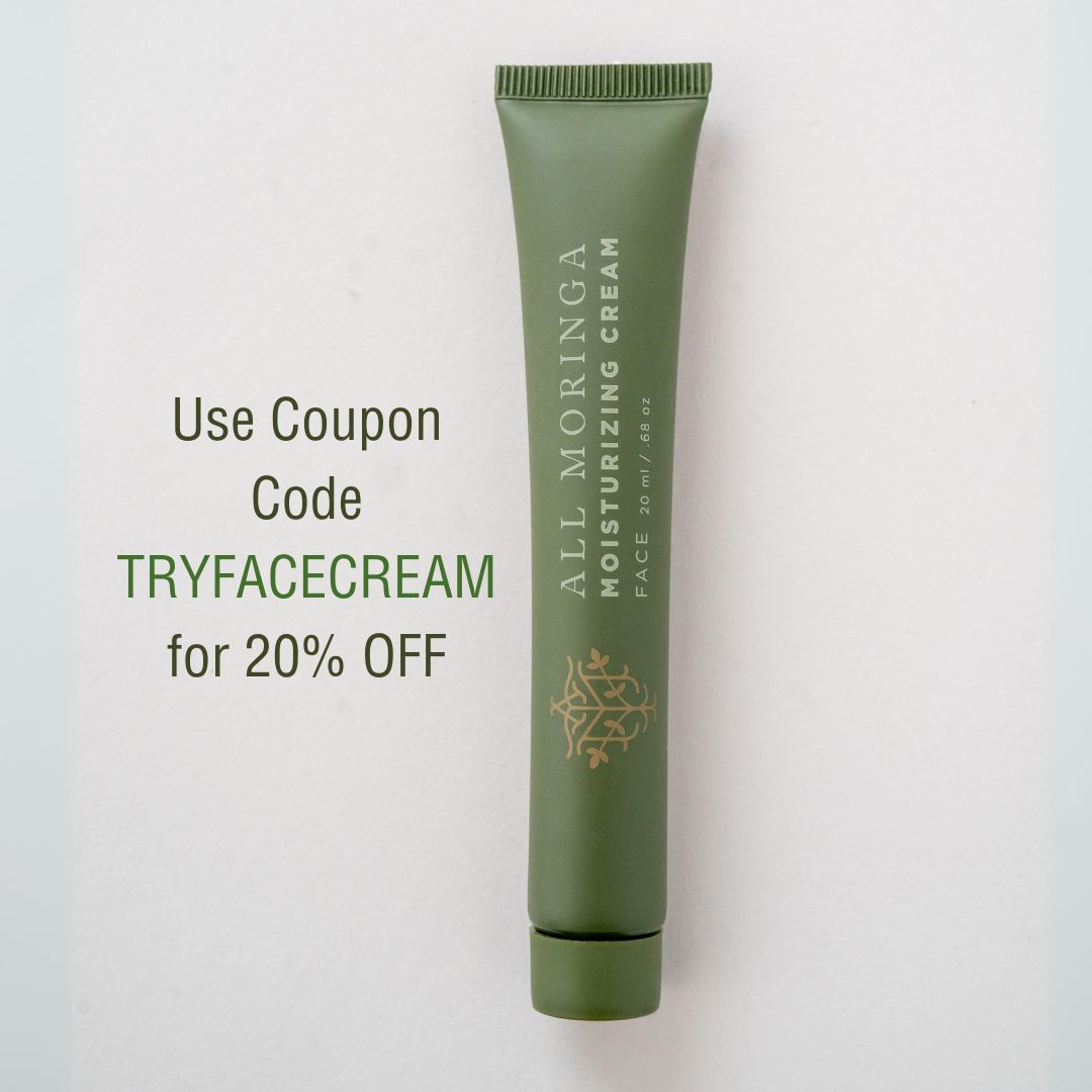 moringa cream in a travel size tube