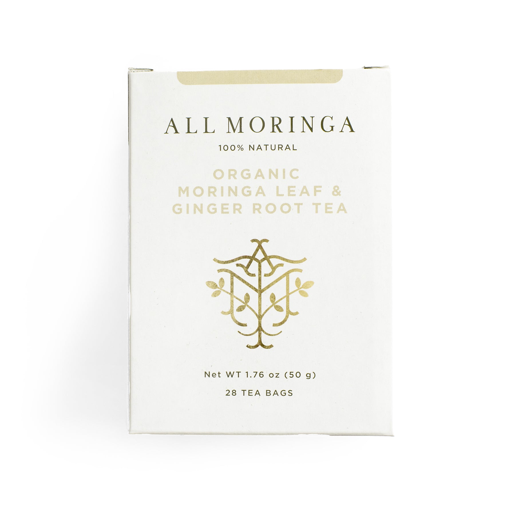 organic moringa oleifera leaves with ginger root tea