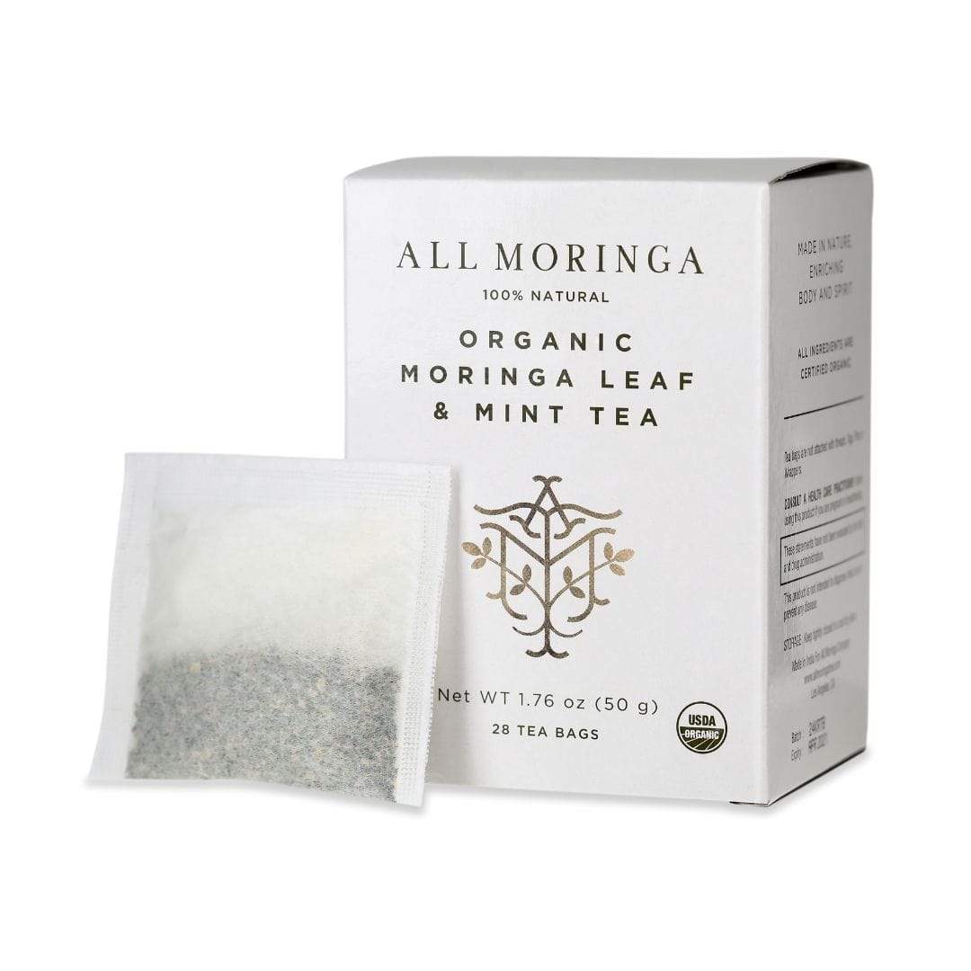 Premium Organic Moringa Leaf, Mint and Chamomile Herbal Tea USDA Certified 28 Tea Bags